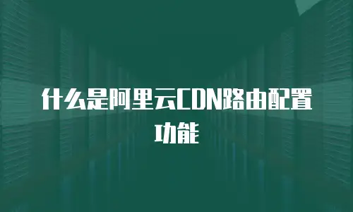 什么是阿里云CDN路由配置功能