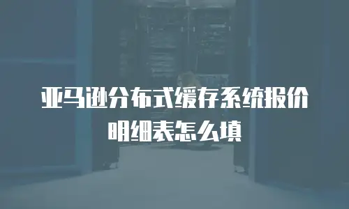 亚马逊分布式缓存系统报价明细表怎么填