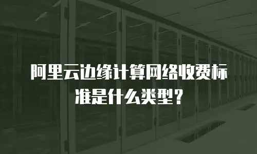 阿里云边缘计算网络收费标准是什么类型？