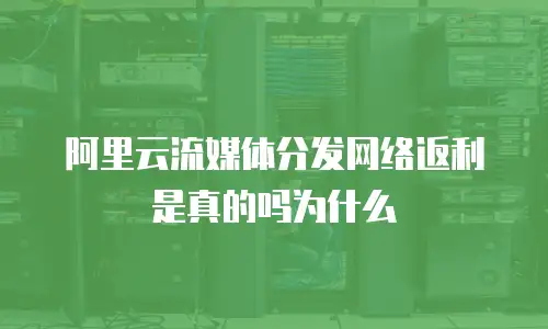 阿里云流媒体分发网络返利是真的吗为什么