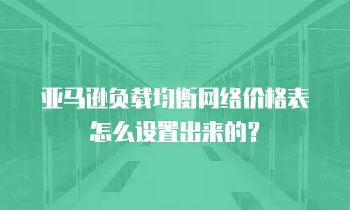 亚马逊负载均衡网络价格表怎么设置出来的？