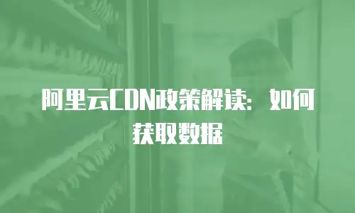 阿里云CDN政策解读：如何获取数据