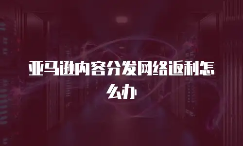 亚马逊内容分发网络返利怎么办
