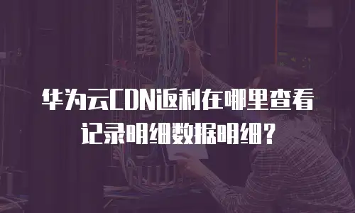 华为云CDN返利在哪里查看记录明细数据明细？