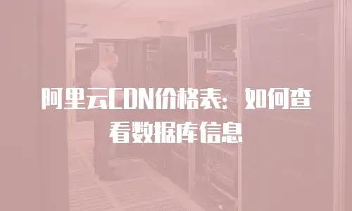 阿里云CDN价格表：如何查看数据库信息
