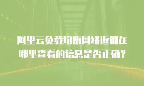 阿里云负载均衡网络返佣在哪里查看的信息是否正确？