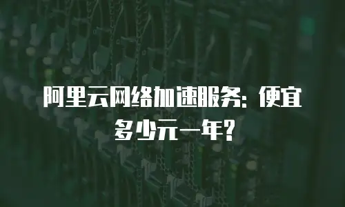 阿里云网络加速服务: 便宜多少元一年?