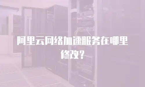 阿里云网络加速服务在哪里修改？