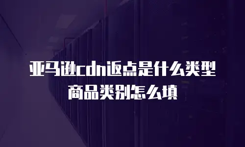 亚马逊cdn返点是什么类型商品类别怎么填