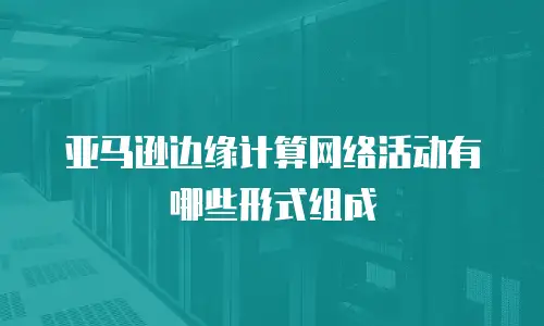 亚马逊边缘计算网络活动有哪些形式组成