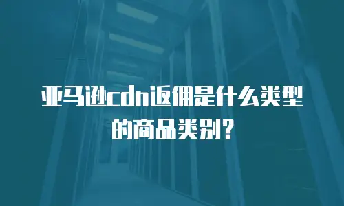 亚马逊cdn返佣是什么类型的商品类别？