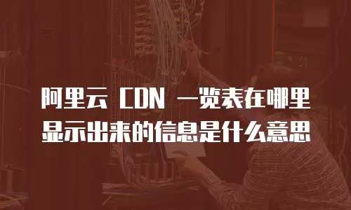 阿里云 CDN 一览表在哪里显示出来的信息是什么意思