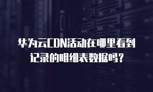 华为云CDN活动在哪里看到记录的明细表数据吗？