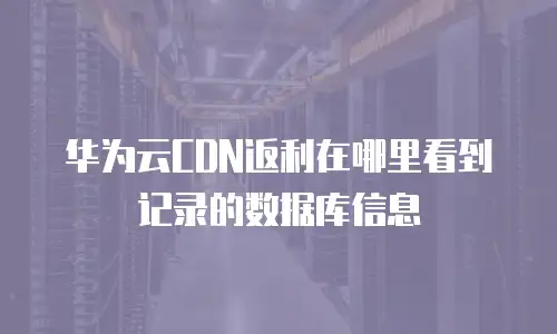 华为云CDN返利在哪里看到记录的数据库信息