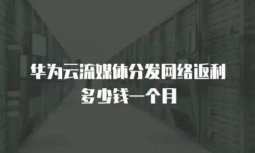 华为云流媒体分发网络返利多少钱一个月