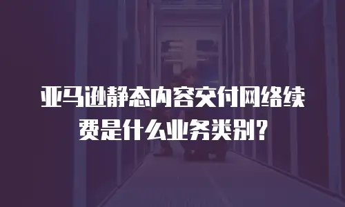 亚马逊静态内容交付网络续费是什么业务类别？