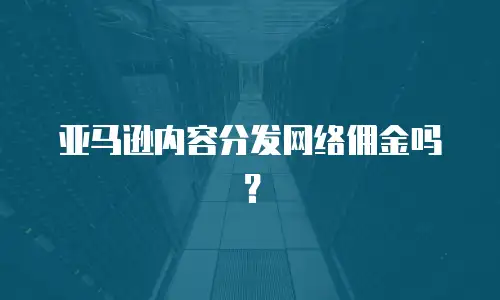 亚马逊内容分发网络佣金吗？