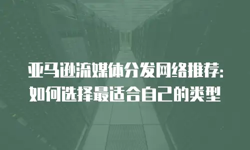 亚马逊流媒体分发网络推荐：如何选择最适合自己的类型