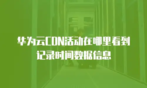 华为云CDN活动在哪里看到记录时间数据信息