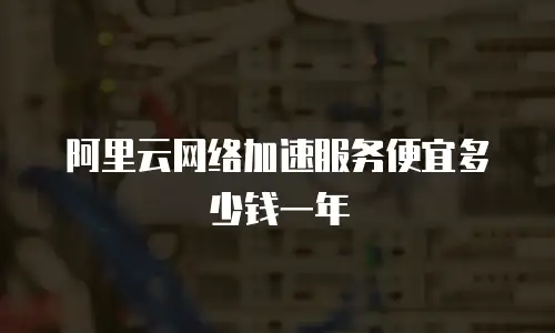 阿里云网络加速服务便宜多少钱一年