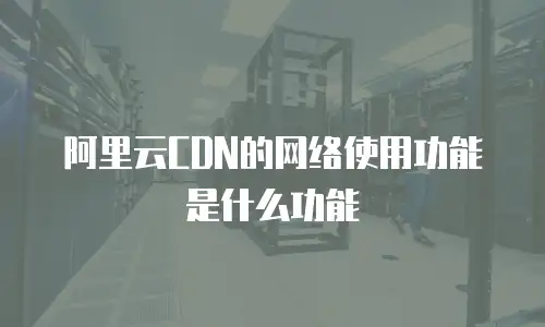 阿里云CDN的网络使用功能是什么功能