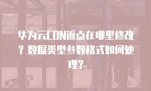 华为云CDN返点在哪里修改？数据类型参数格式如何处理？