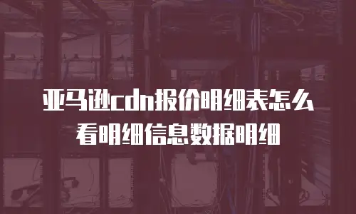 亚马逊cdn报价明细表怎么看明细信息数据明细