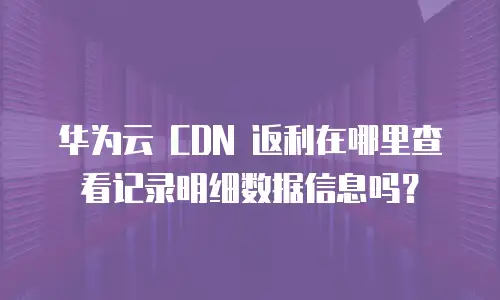 华为云 CDN 返利在哪里查看记录明细数据信息吗？