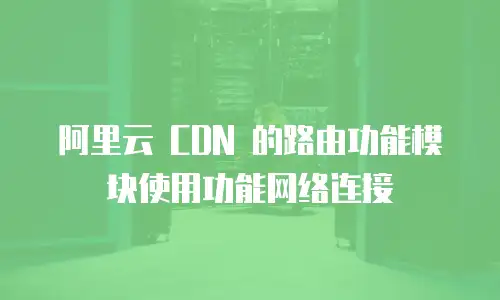 阿里云 CDN 的路由功能模块使用功能网络连接