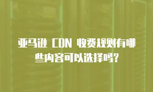 亚马逊 CDN 收费规则有哪些内容可以选择吗？