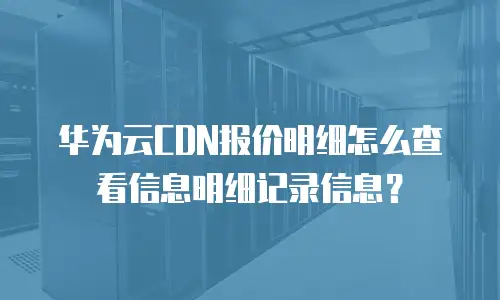 华为云CDN报价明细怎么查看信息明细记录信息？