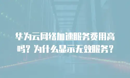 华为云网络加速服务费用高吗？为什么显示无效服务？