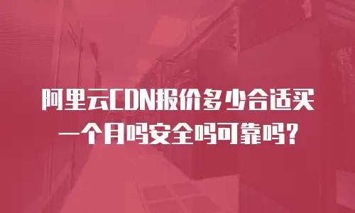 阿里云CDN报价多少合适买一个月吗安全吗可靠吗？