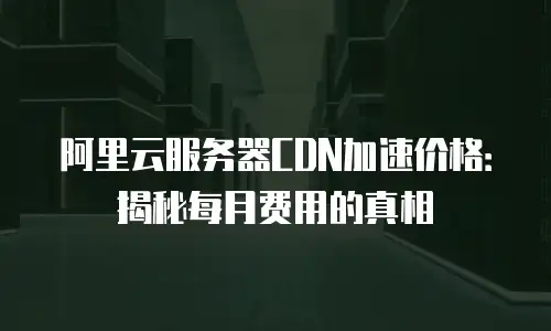 阿里云服务器CDN加速价格：揭秘每月费用的真相