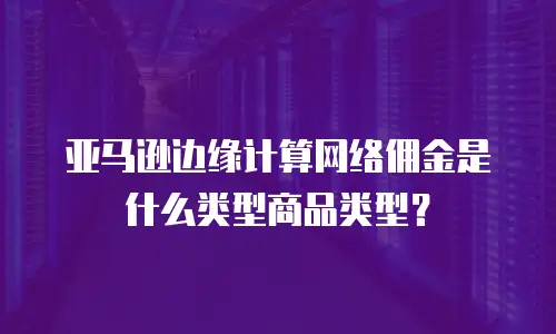 亚马逊边缘计算网络佣金是什么类型商品类型？