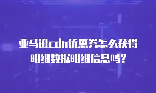 亚马逊cdn优惠券怎么获得明细数据明细信息吗？