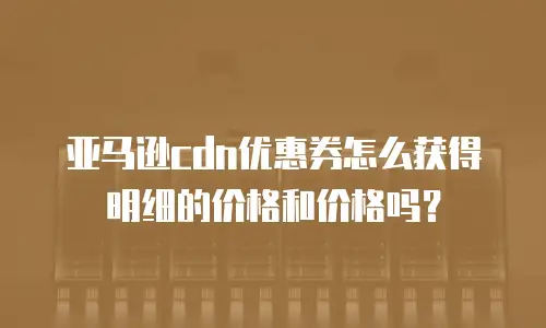 亚马逊cdn优惠券怎么获得明细的价格和价格吗？