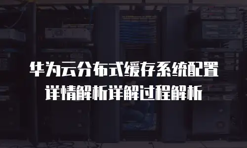 华为云分布式缓存系统配置详情解析详解过程解析