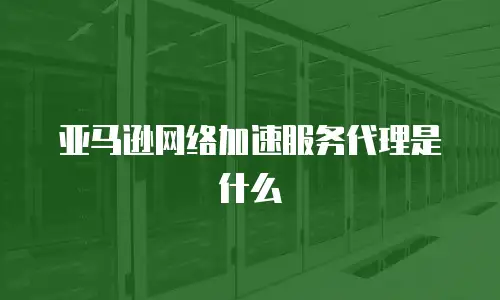 亚马逊网络加速服务代理是什么