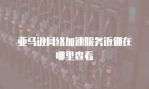 亚马逊网络加速服务返佣在哪里查看