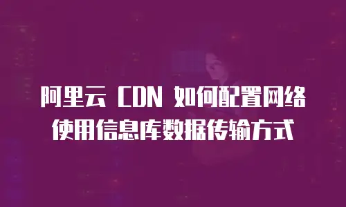 阿里云 CDN 如何配置网络使用信息库数据传输方式