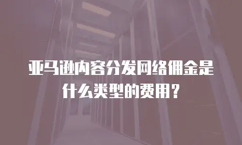 亚马逊内容分发网络佣金是什么类型的费用？