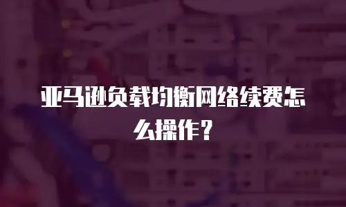 亚马逊负载均衡网络续费怎么操作？