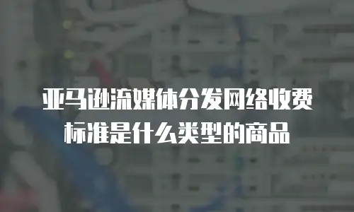 亚马逊流媒体分发网络收费标准是什么类型的商品