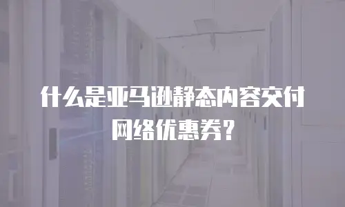 什么是亚马逊静态内容交付网络优惠券？