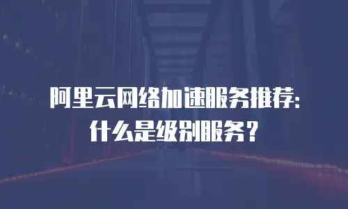 阿里云网络加速服务推荐：什么是级别服务？