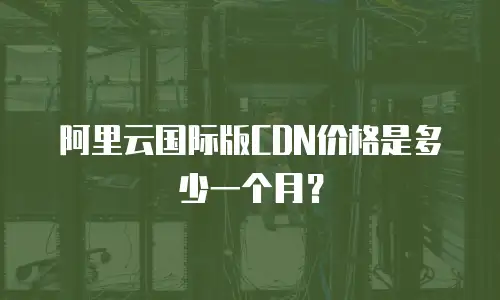 阿里云国际版CDN价格是多少一个月？