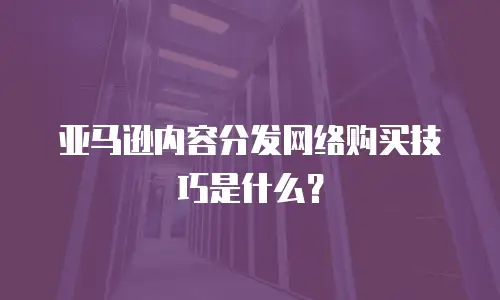 亚马逊内容分发网络购买技巧是什么？
