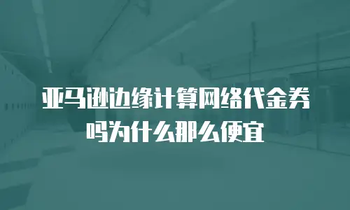 亚马逊边缘计算网络代金券吗为什么那么便宜