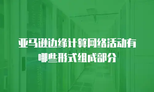 亚马逊边缘计算网络活动有哪些形式组成部分